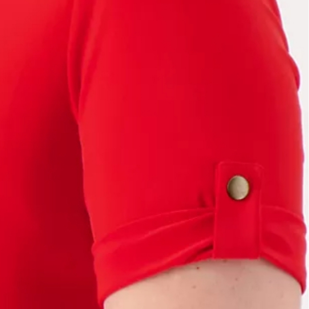 Susan Graver Every Day Red Dress with pockets - Picture 2 of 2